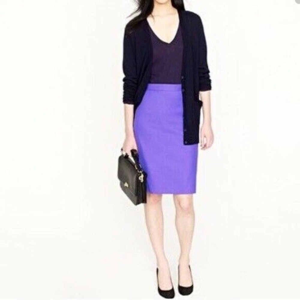 J.Crew Pencil Skirt Number 2 Purple Knee Length